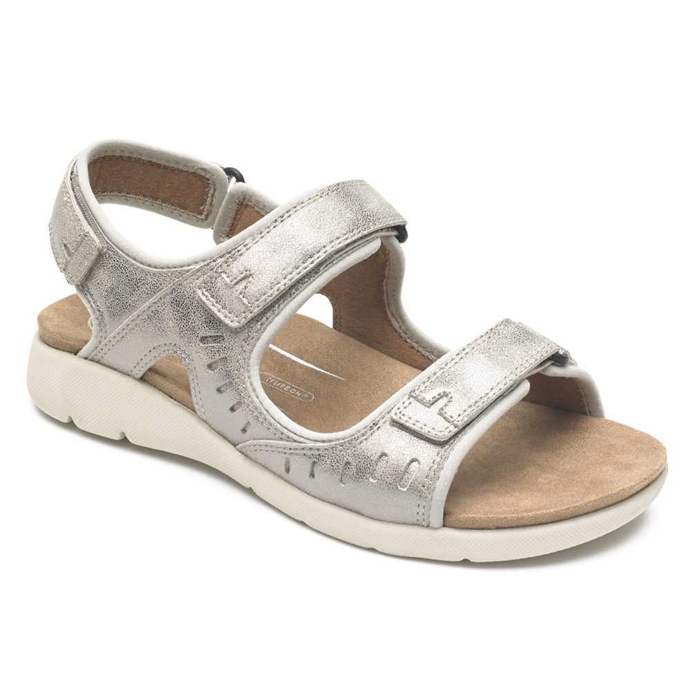 Rockport Womens Sandals Silver - Eileen Comfort - UK 702-DAVRKB